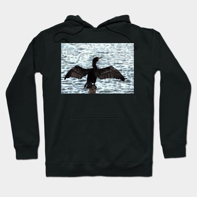 Great black cormorant Hoodie by lorendowding